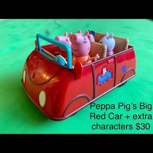 Excellent condition! Peppa Pig’s Red Car and characters!